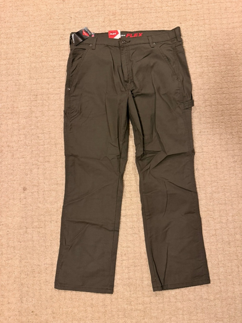 Dickies FLEX Regular Fit Cargo Pants 36x30 NWT Olive Brown